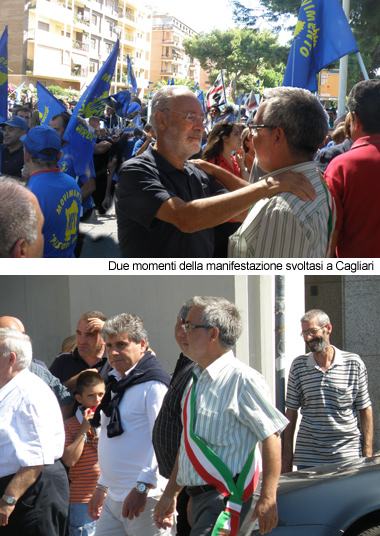 due momenti della manifestazione svoltasi a Cagliari