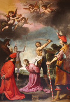 Il dipinto con il Martirio dei S.S. Cosma e Damiano